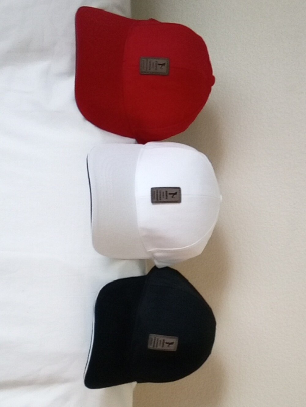 NWT Set of 3 Solid Color Baseball Caps - Red, White, Black
